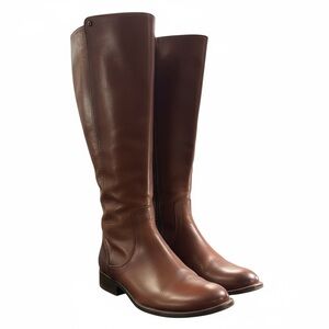 Frye Melissa Stud Back Zipper Brown Riding Boots